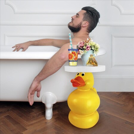 Design Toscano Wise Quack Rubber Duck Sculptural Side Table JQ8609